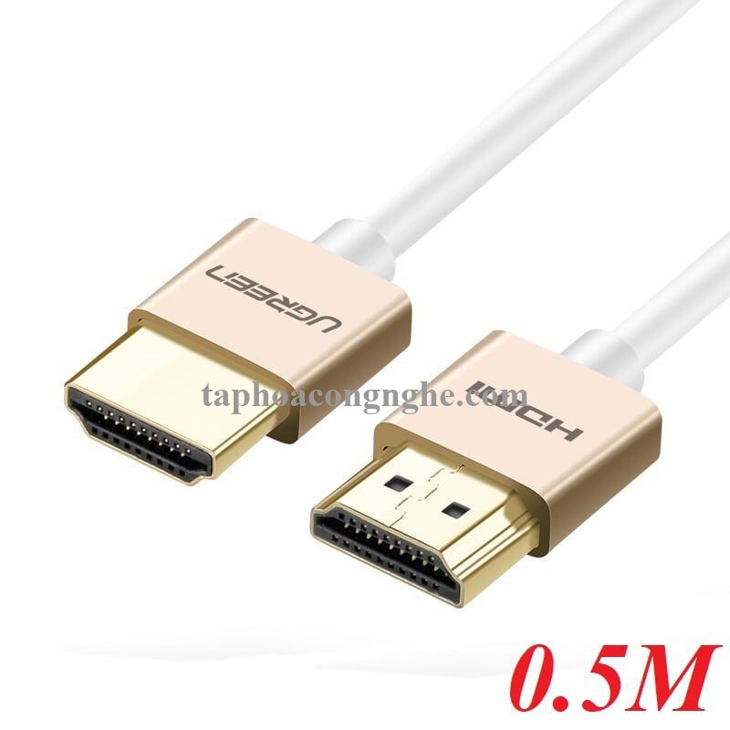 Ugreen 40487 0.5M màu Hồng Cáp tín hiệu HDMI chuẩn 2.0 sợi siêu nhỏ cao cấp HD117 30040487